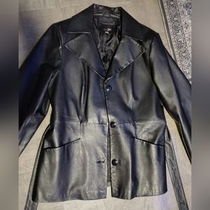 Like new! Genuine leather mid length jacket